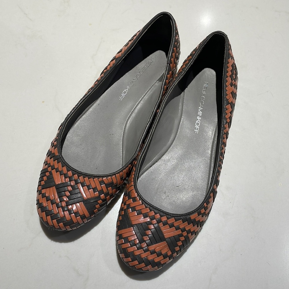 Rebecca Minkoff Uma Woven Leather Ballet Flat - Size 6.5